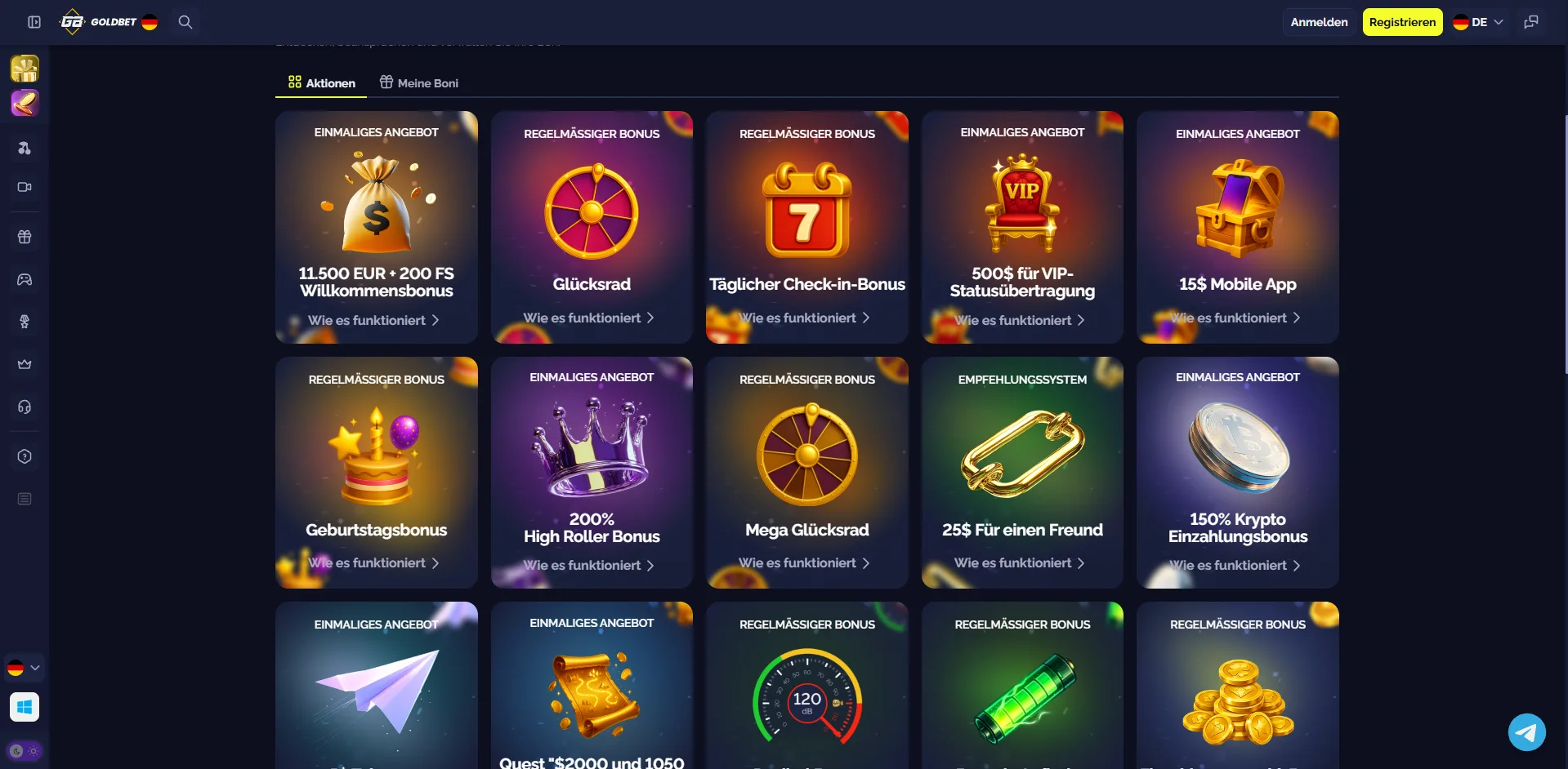 Goldbet Casino Spiele
